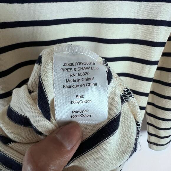 Veronica Beard Womens Ruta Ivory Stripe Cotton Mini Dress Long Sleeve Size Small - Picture 3 of 12